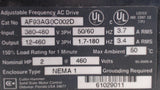 CUTLER-HAMMER ADJUSTABLE FREQUENCY DRIVE AF93AG0C02D - 2 HP - 460 HP - 50/60HZ