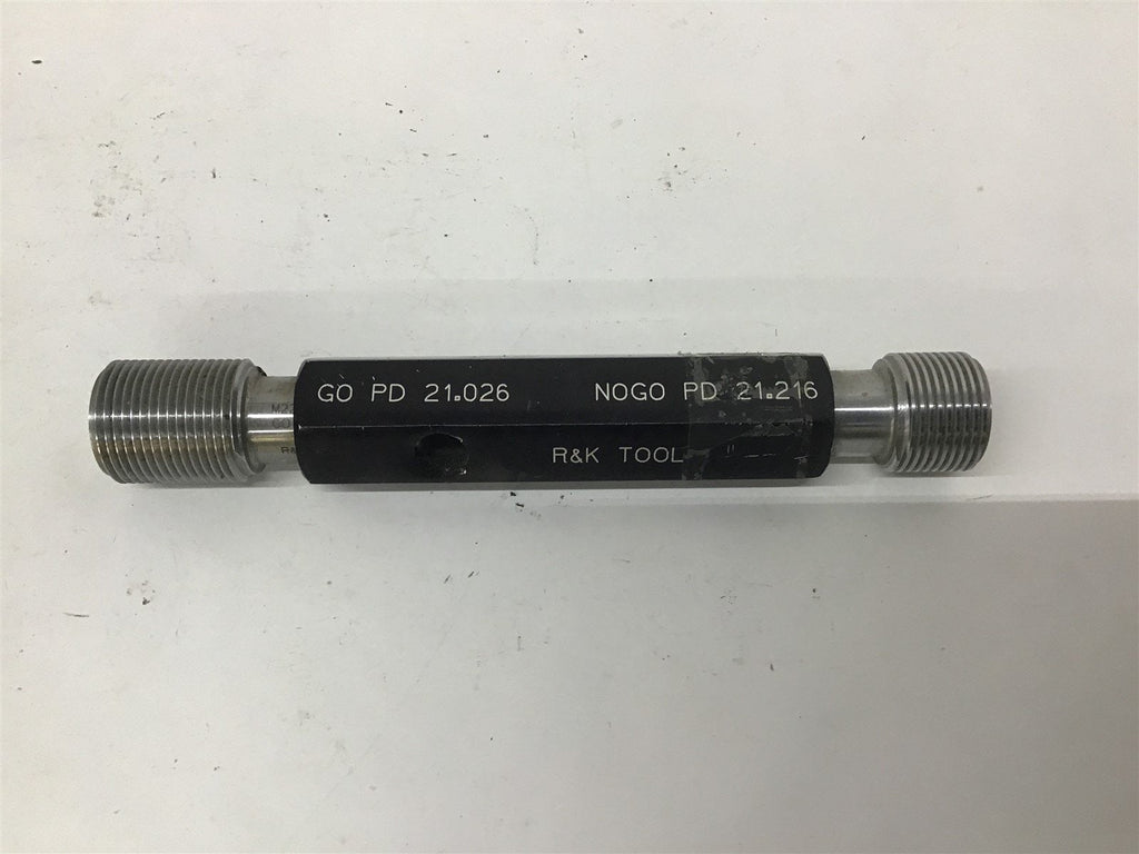 RK Tool M22 X 1.5-6H Thread Plug Gage GO 21.026 NOGO 21.216
