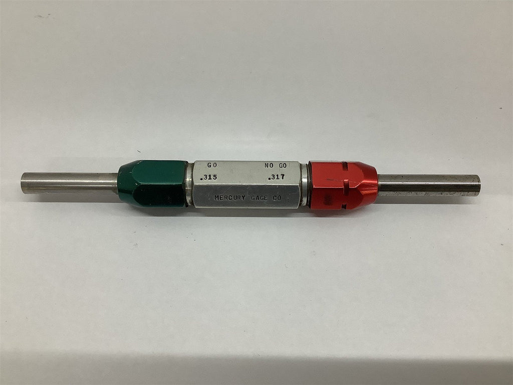 Mercury Gage Co. Pin Gage Class X GO .315 NO GO .317