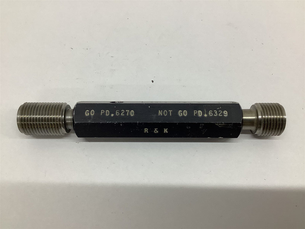 R&K Tool 3/8-18 NPSM 2B Threaded Plug Gage GO .6270 NO GO .6329