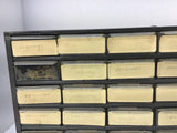 36 Drawer Bin Filled With Resistors Capacitors Diodes Potentiometers