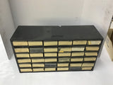 36 Drawer Bin Filled With Fuses Insulators And Other Assorted Items