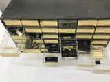 36 Drawer Bin Filled With Diodes Transistors Regulators And Other Assorted Items