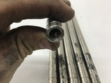 Steel Rods 1/2" OD 5/16" ID 27 1/2" L 5/16-18 Internal Threads Lot Of 6