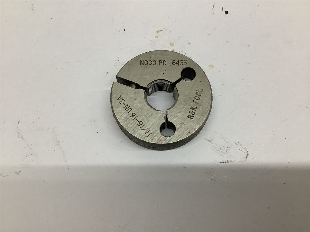 R&K Tool 11/16-16 UN-3A Threaded Ring Gage NO GO .6433