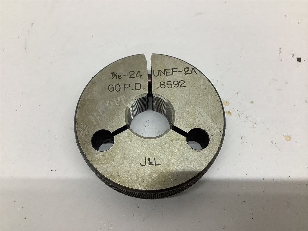 J&L 11/16-24 UNEF-2A Threaded Ring Gage GO .6592