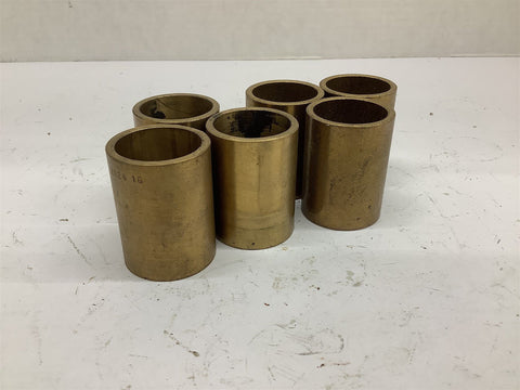 Brass Bushing OD 1.5" ID 1.25" L 2" Lot Of 6