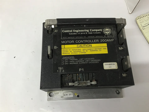 Control Engineering Co 200 Amp Motor Controller