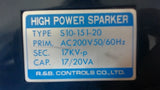 R&B CONTROLS TYPE S10-151-20 HIGH POWER SPARKER PRIM: 200VAC 50/60HZ SEC 17KV-P