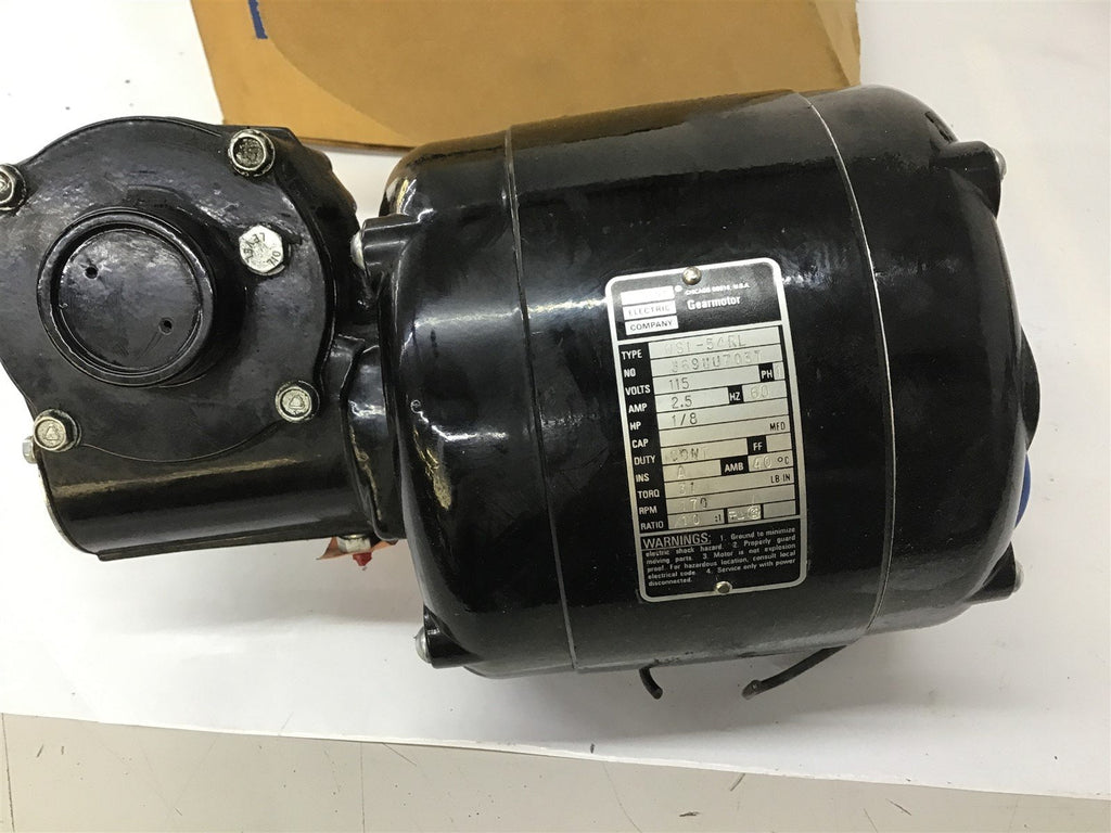 Bodine NSI-54RL Gearmotor 115V 1/8 HP 170 RPM 10:1 Ratio 31 Torque