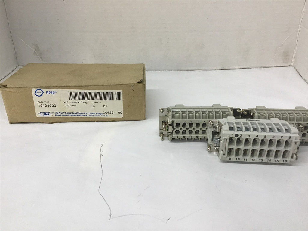 Contact Epic 10194000 Cable Mount Connector Insert Lot Of 3