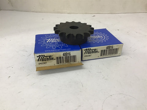 Martin 40B16 Sprocket 40 Chain 16 Teeth 5/8" Bore Lot Of 2