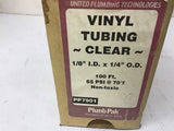PlumbPak PP7901 Vinyl Tubing Clear 1/8" ID 1/4" OD 65 PSI