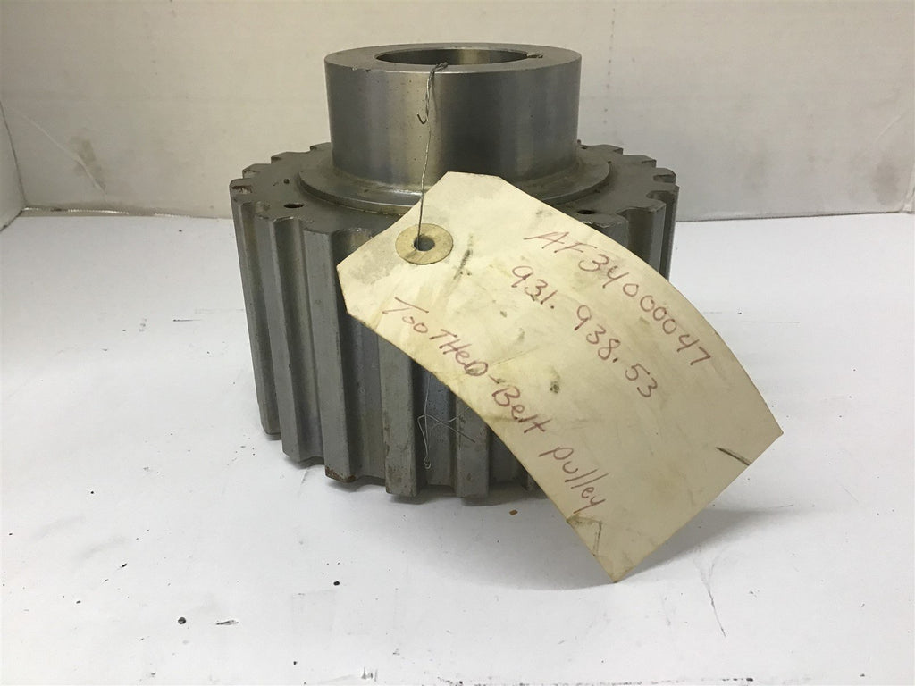 Toothed-Belt Pulley 21 Teeth 1 7/8" ID 1/2" Key 13/16 Pitch 5 3/4" Gear OD