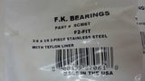 LOT OF 3 FK SCM6T 3/8" X 3/8" 2-PIECE STAINLESS STEEL WITH TEFLON LINER, F2-FIT