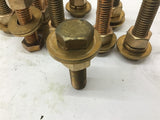 1/2" Brass Bolts Nuts And Washers Bolts Lot Of 11