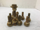 1/2" Brass Bolts Nuts And Washers Bolts Lot Of 11