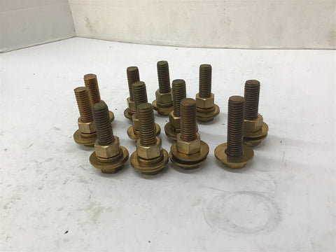 1/2" Brass Bolts Nuts And Washers Bolts Lot Of 12