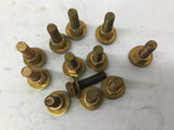 1/2" Brass Bolts Nuts And Washers Bolts Lot Of 12