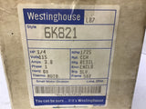 Westinghouse 6K821 AC Motor 1/4 HP 115 Volts 1725 Rpm 56Z 1 PH 60 Hz ENCLD