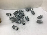Thomas and Betts 2521 1/2" Strain Relief Cord Connector Straight Lot Of 19