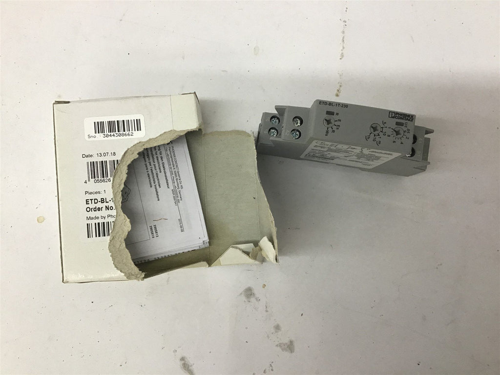 Phoenix Contact ETD-BL-1T-230 Compact Timer Relay 8 amp 250 Vac