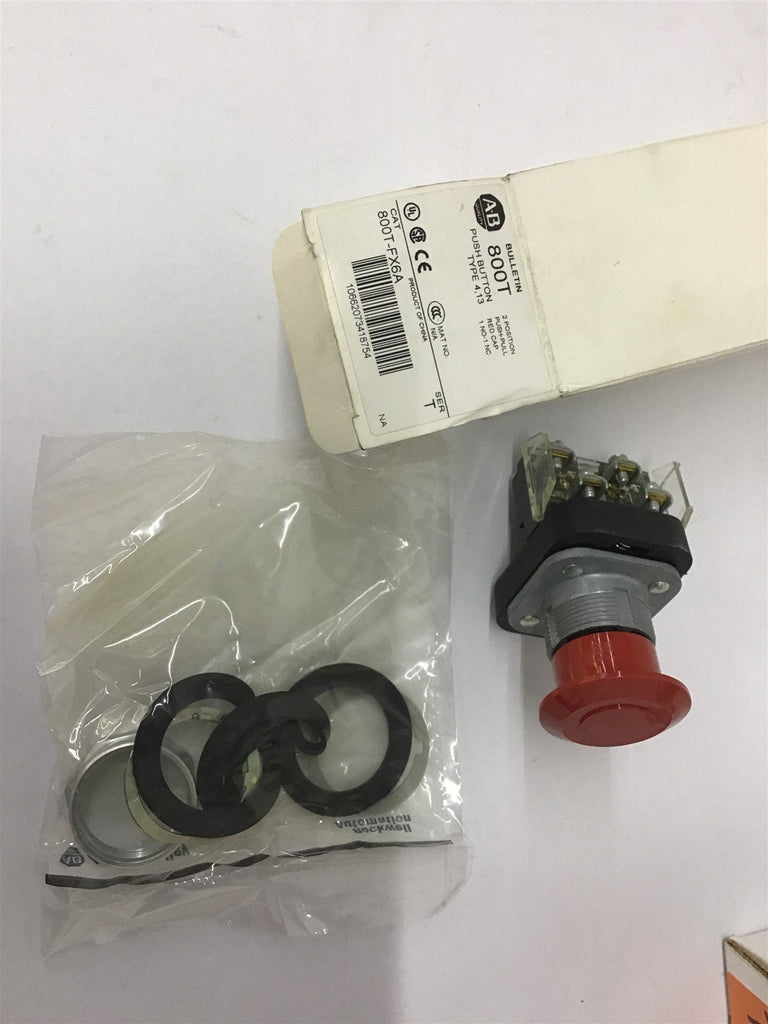 Allen-Bradley 800T-FX6A 2 Position Push Pull Red Cap Button