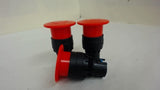 LOT OF 3 RED MUSHROOM EMERGENCY STOP PUSHBUTTON