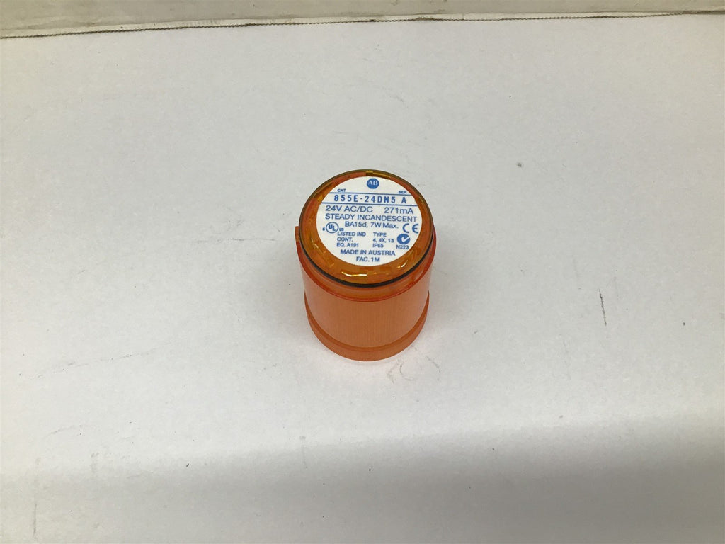Allen-Bradley 855E 24DN5 Ser. A Steady Incandescent Yellow Light