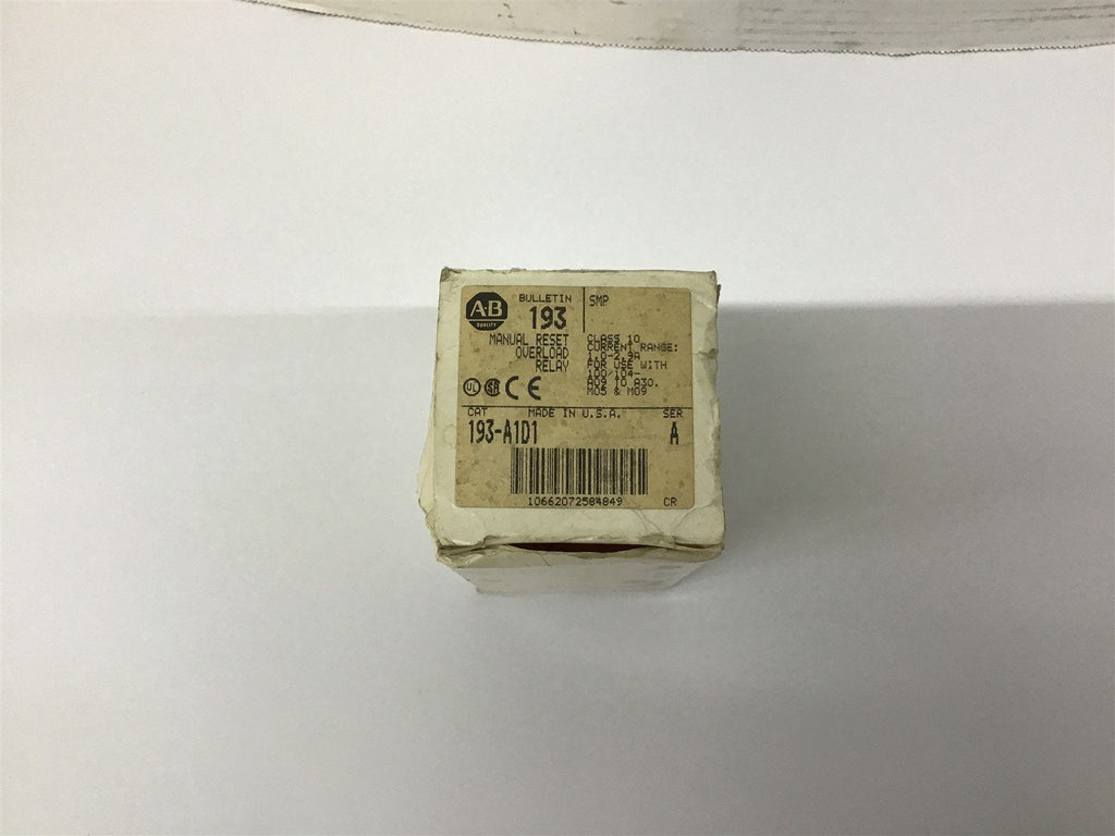 Allen-Bradley 193-A1D1 Manual Reset Overload Relay 1.0-1.5