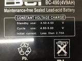 BCI Sealed BC 490 4V9AH Lead Acid Battery