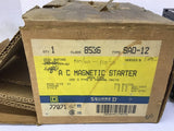 Square D Class 8536 Type SA0-12 AC Magnetic Starter NEMA Size 00 3 Ph 3 P 2HP