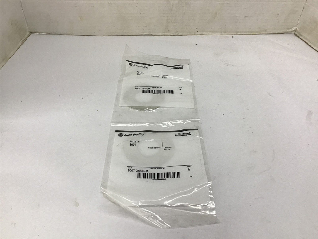 Allen-Bradley 800T-X646EM Emergency Stop Plate Lot Of 2