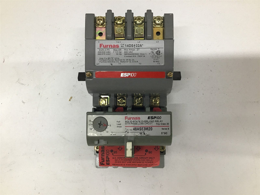 Furnas 14DS 32A Starter W/ 48ASE3M20 Solid State OVerload Relay