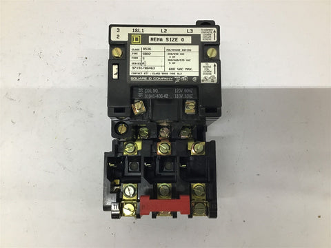 Square D 8536 SB02 Starter NEMA Size 0 3 PH