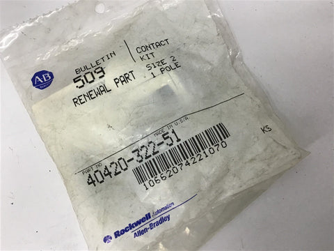 Allen-Bradley 40420-322-51 Contact Kit 1 Pole Size 2