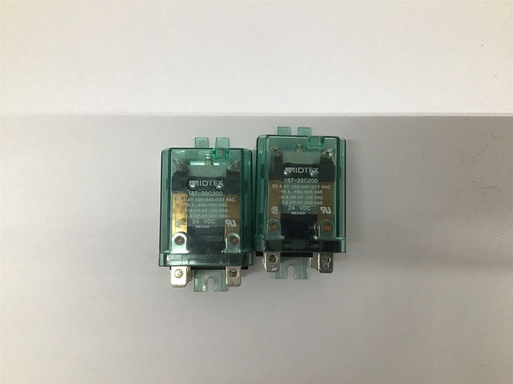 Midtex 187-32C200 Relay 20 A 120/240/277 VAC Lot Of 2