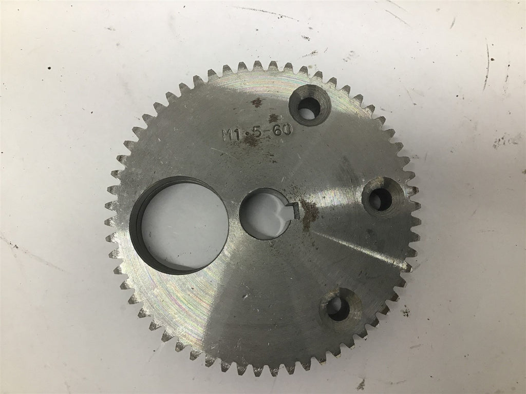M1.5-60 Sprocket 5/8" ID 60 Teeth 1/4" Bolt Hole 3/16" Key 3-5/8" OD
