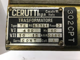 Cerutti 65731 Type TE Transformer 480 V 286 kVA 60 Hz 3 PH