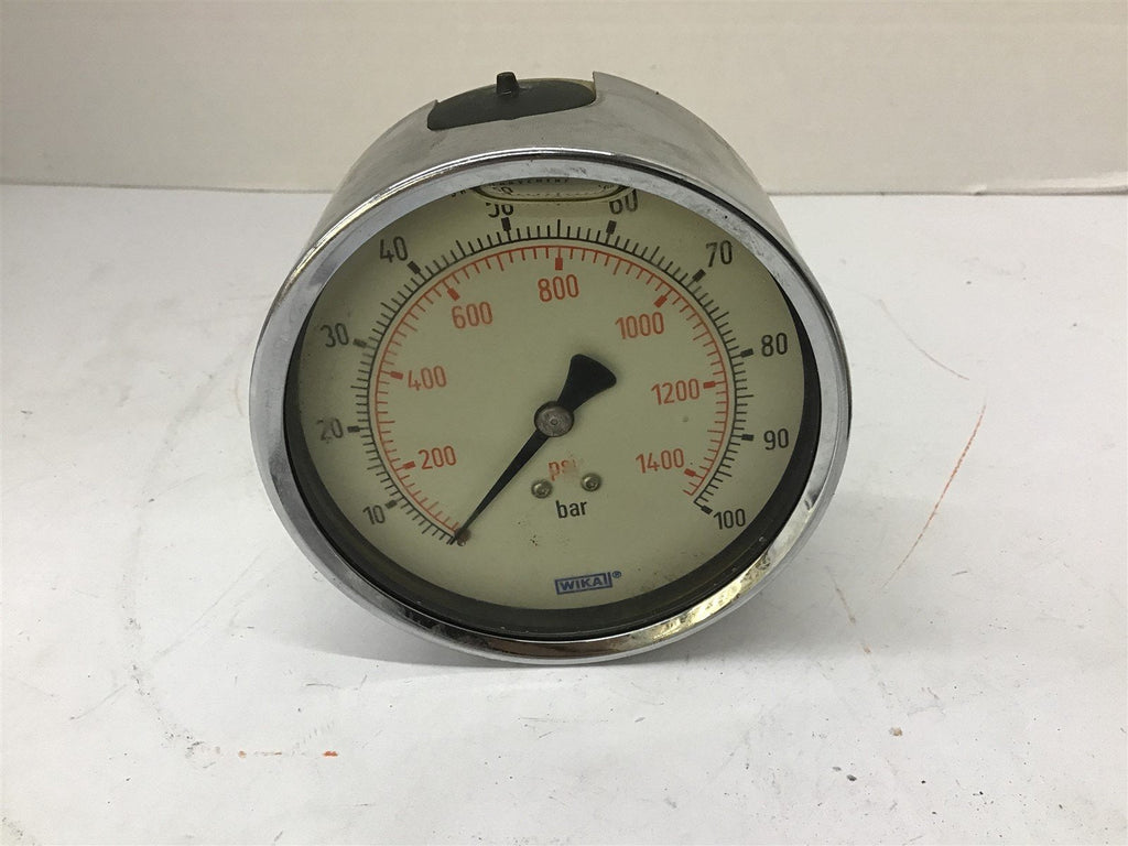 Wika Oil Filled Pressure Gauge 4" OD 100 Bar 1400 PSI