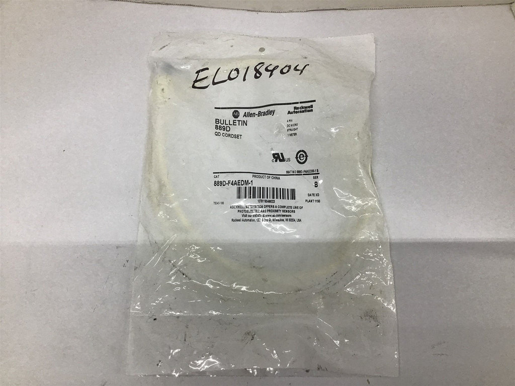 Allen-Bradley 889D-F4AEDM-1 Ser. B QD Cordset 4 Pin DC Micro 1 Meter
