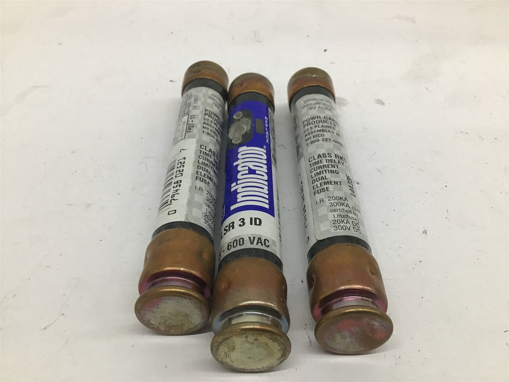LittelFuse Indicator FLSR 3 ID Fuse 75-600 VAC Lot Of 3