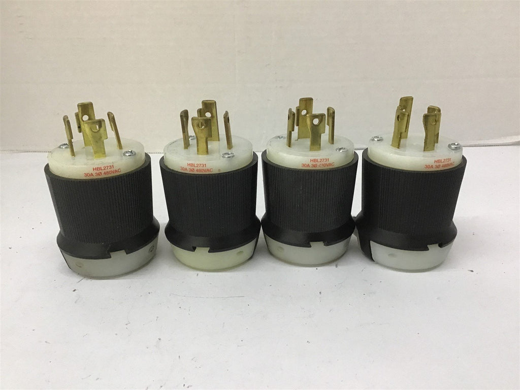 Hubbell HBL2731 Twist-Lock Plug 30 A 480 VAC Lot Of 4