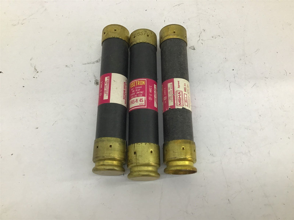 Fusetron FRS-R 45 Dual Element Time Delay Lot Of 3