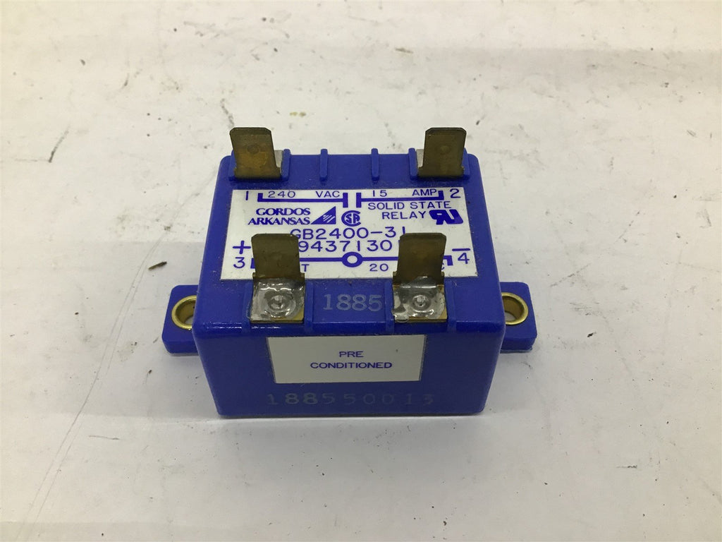 Gordos Arkansas GB2400-31 94371301 Solid State Relay 20 VDC 15 Amp
