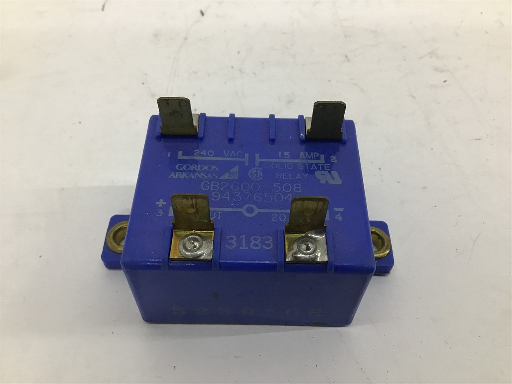 Gordos Arkansas GB2600-508 94376504 Solid State Relay 20 VDC 15 Amp