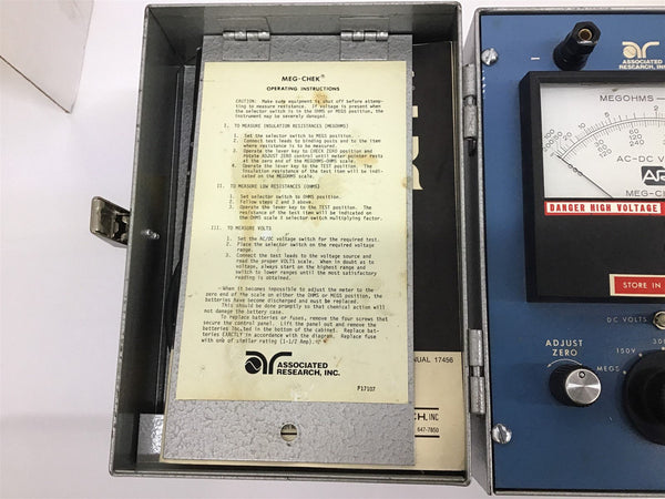 Associated Research Inc. 2201 Meg-Chek W/ Voltage Meas Ranges – BME ...