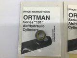 Ortman RG001530160 Series 101 Air/Hydraulic Cylinder Kit Lot Of 3