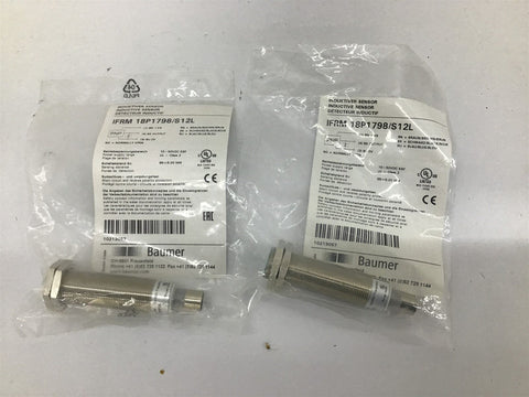 Baumer IFRM18P1798/S12L Inductive Sensor Lot Of 2