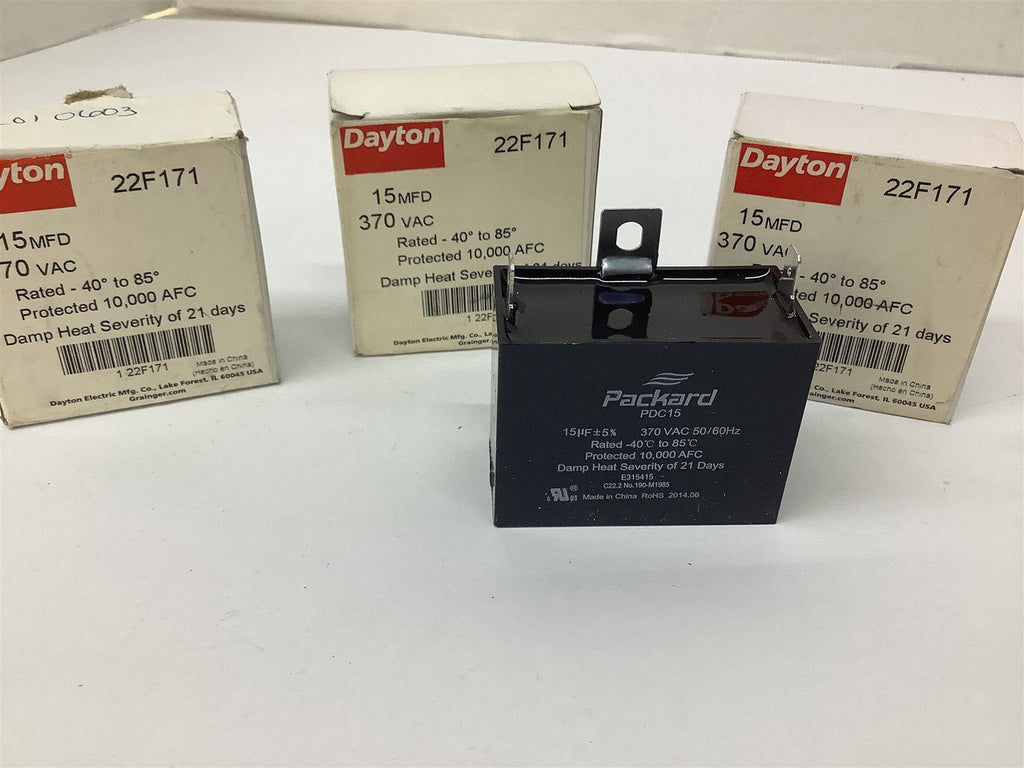 Dayton 22F171 Motor Run Capacitor Lot Of 3